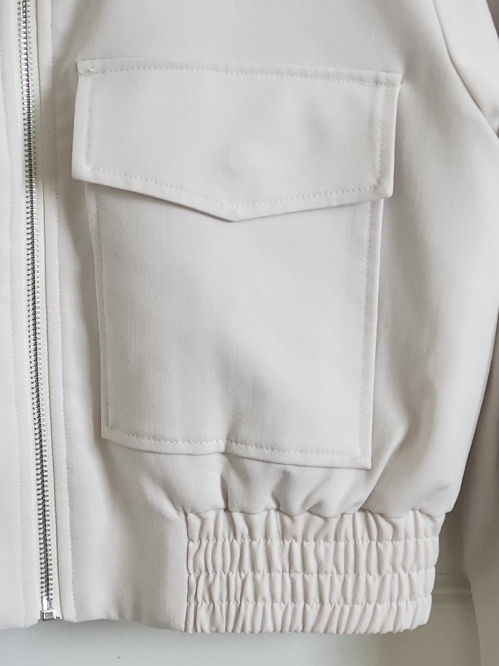 Jason Wu Light Cream Cropped Bomber Jacket - Picture 5 of 7